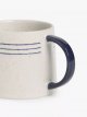Triple Stripe Stoneware Mug, 330ml, Blue/White